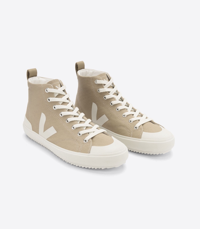 Beige Veja High Canvas Dune Pierre Men's Nova | QLUSO-4387