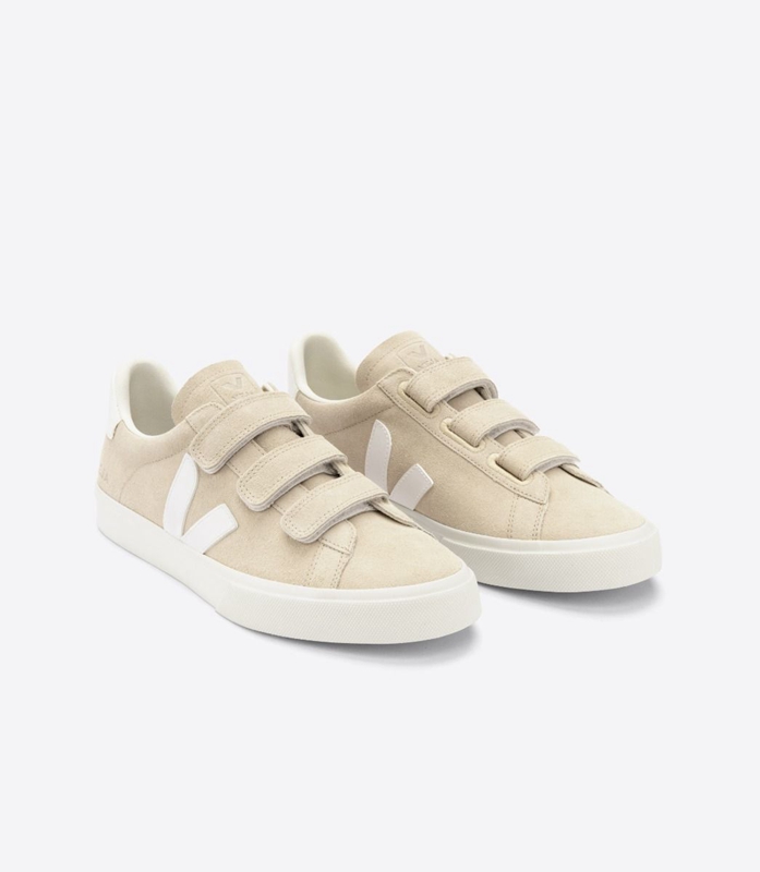 Beige Veja Leather Almond Women's Recife | HCOXP-8073