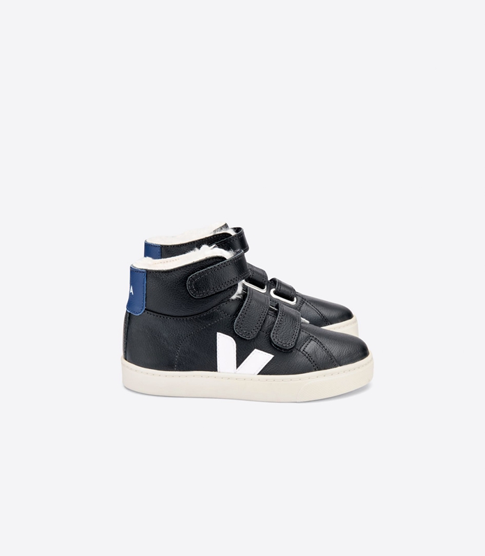 Black Veja Fured Cobalt Kids\' Esplar | JLXIV-4615