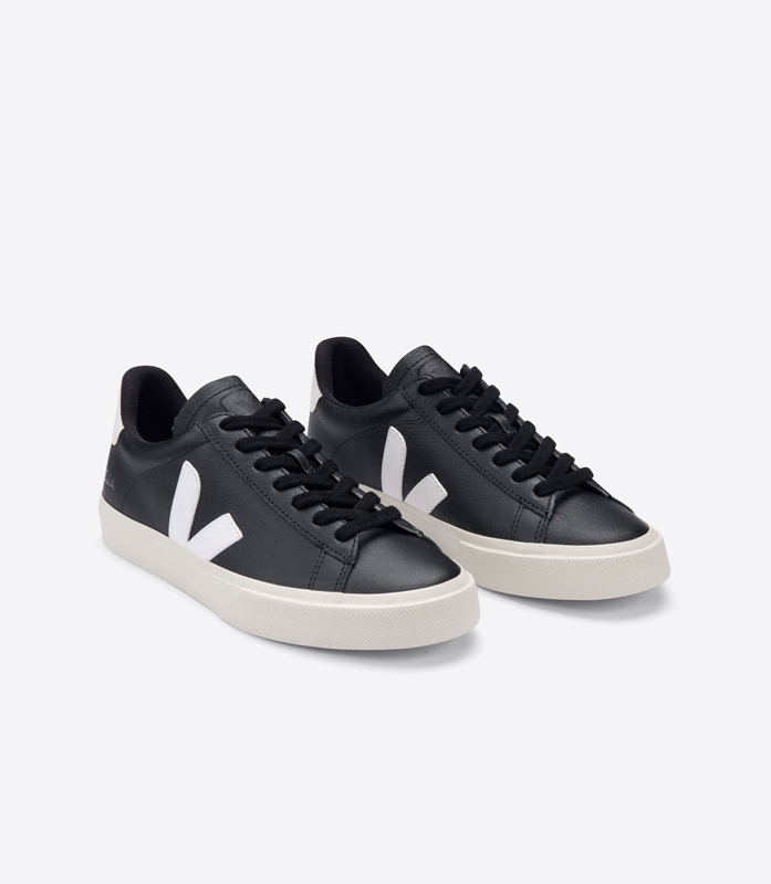 Black Veja Leather Men's Campo | OKIPH-9256