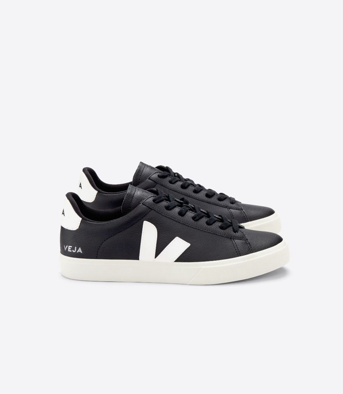 Black Veja Leather Men\'s Campo | OKIPH-9256