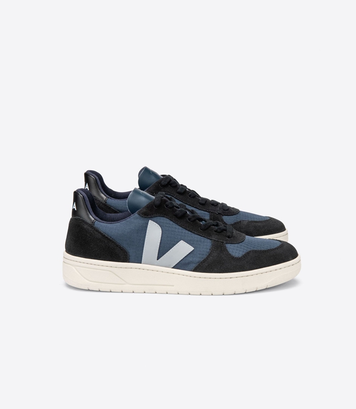 Black Veja Ripstop Nautico Oxford Men\'s V-10 | LDARZ-2351