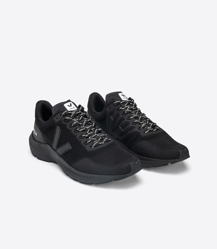 Black Veja V-Knit Full Women's Marlin | LOCMY-3780