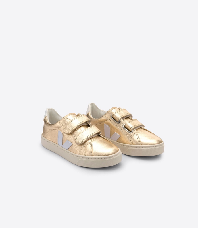 Gold Veja Leather Platine Kids' Esplar | CUWRB-1358