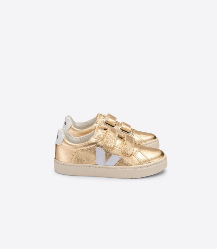 Gold Veja Leather Platine Kids\' Esplar | CUWRB-1358