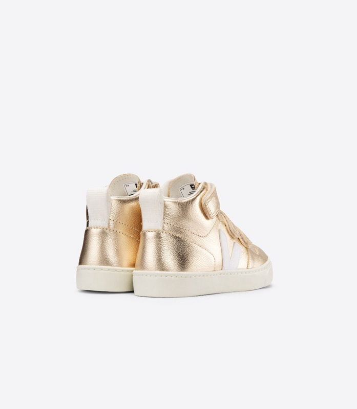 Gold Veja Leather Platine Kids' V-10 | XOTVR-4108