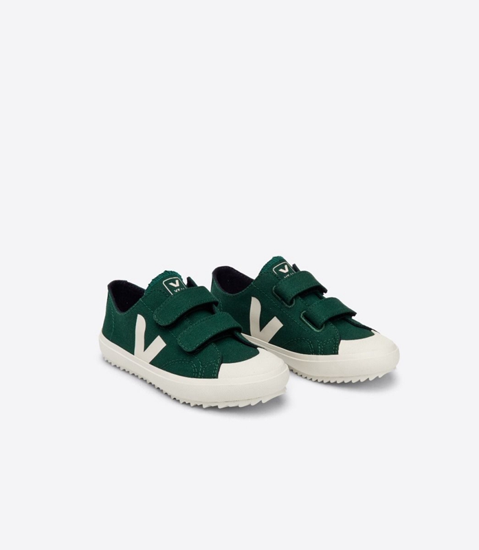 Green Veja Ollie Canvas Poker Pierre Kids' Ollie | TASIK-3896