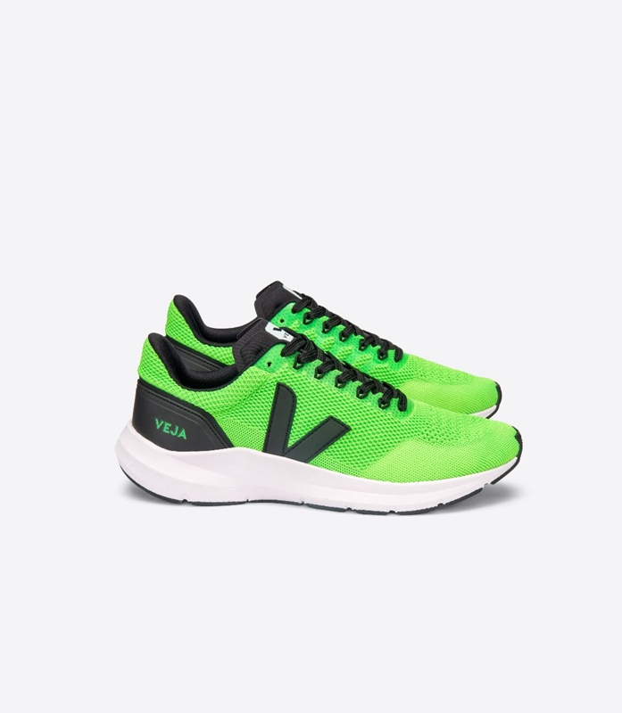 Green Veja V-Knit Vert Fluo Women\'s Marlin | IJBYE-4631