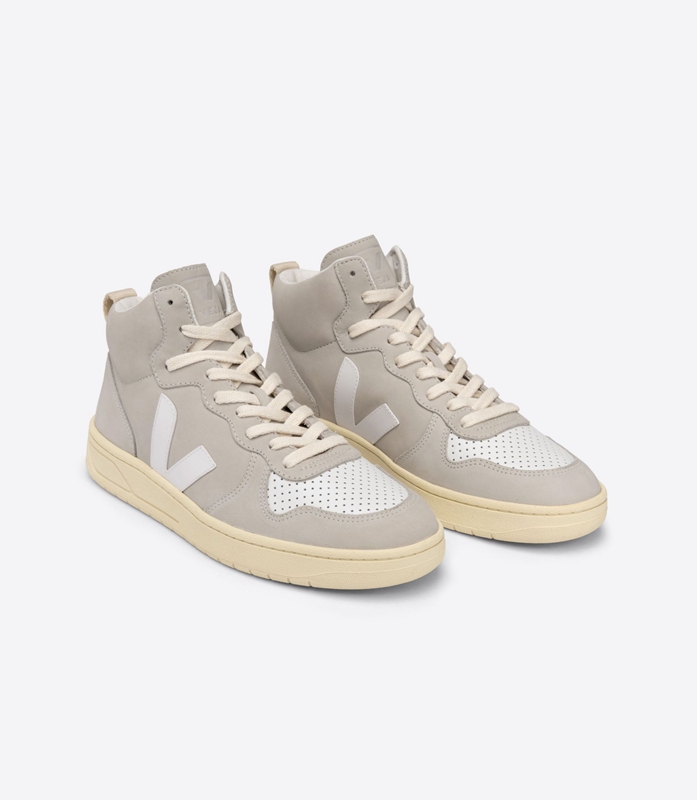 Grey Veja Nubuck Natural Women's V-15 | ADHUG-5143