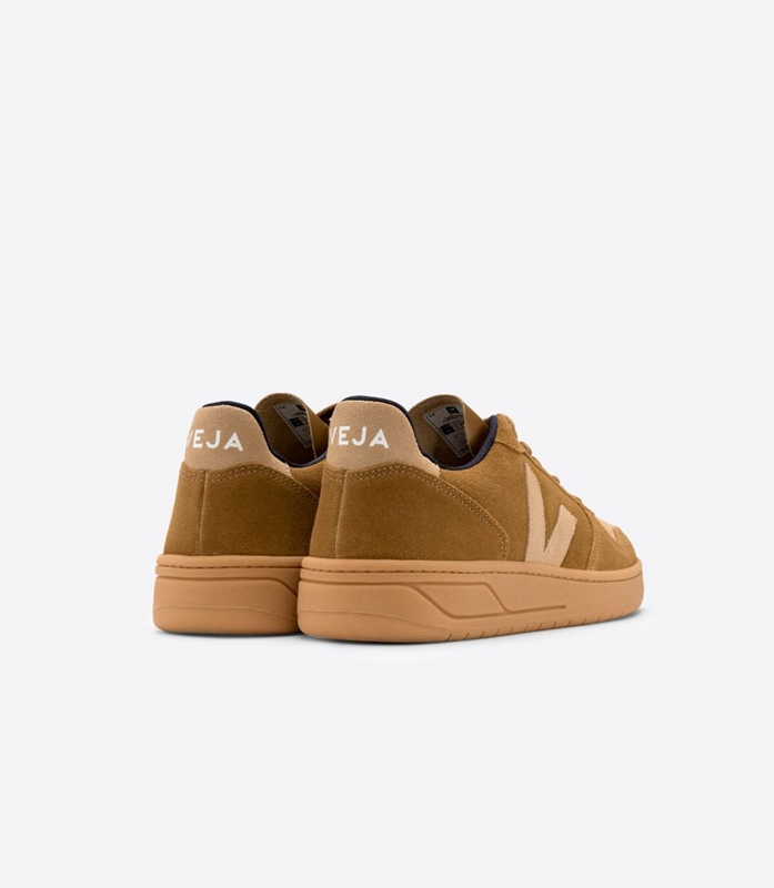 Khaki Veja Suede Camel Desert Men's V-10 | UDQLS-3702