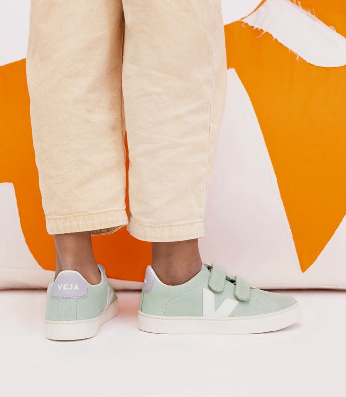 Mint Veja Nubuck Matcha Kids' Esplar | HTZLC-9417