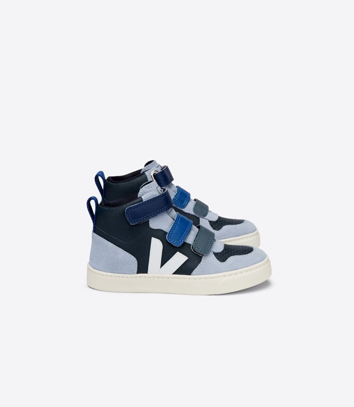 Navy Veja Leather Multico Nautico Menthol Kids\' V-10 | AWGYZ-4169