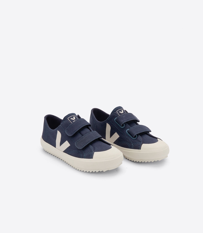 Navy Veja Ollie Canvas Marine Pierre Kids' Ollie | MEZDI-2395