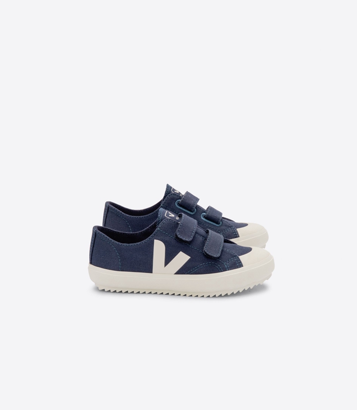 Navy Veja Ollie Canvas Marine Pierre Kids\' Ollie | MEZDI-2395