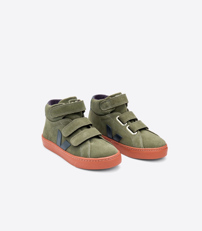 Olive Veja Suede Mud Nautico Rust Sole Kids' Esplar | BGTUE-6314