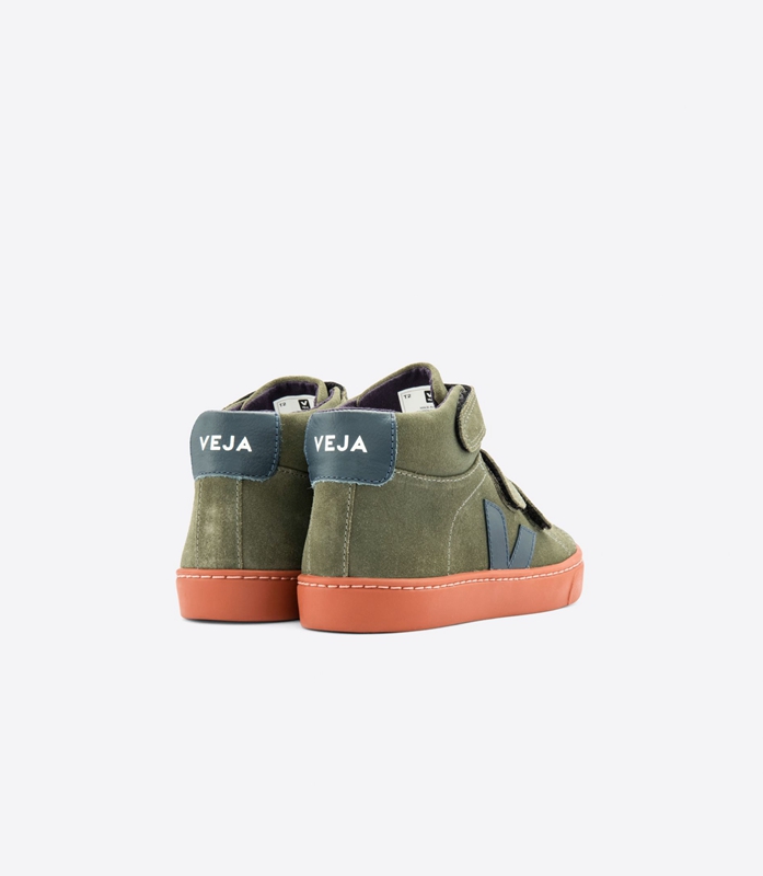 Olive Veja Suede Mud Nautico Rust Sole Kids' Esplar | BGTUE-6314