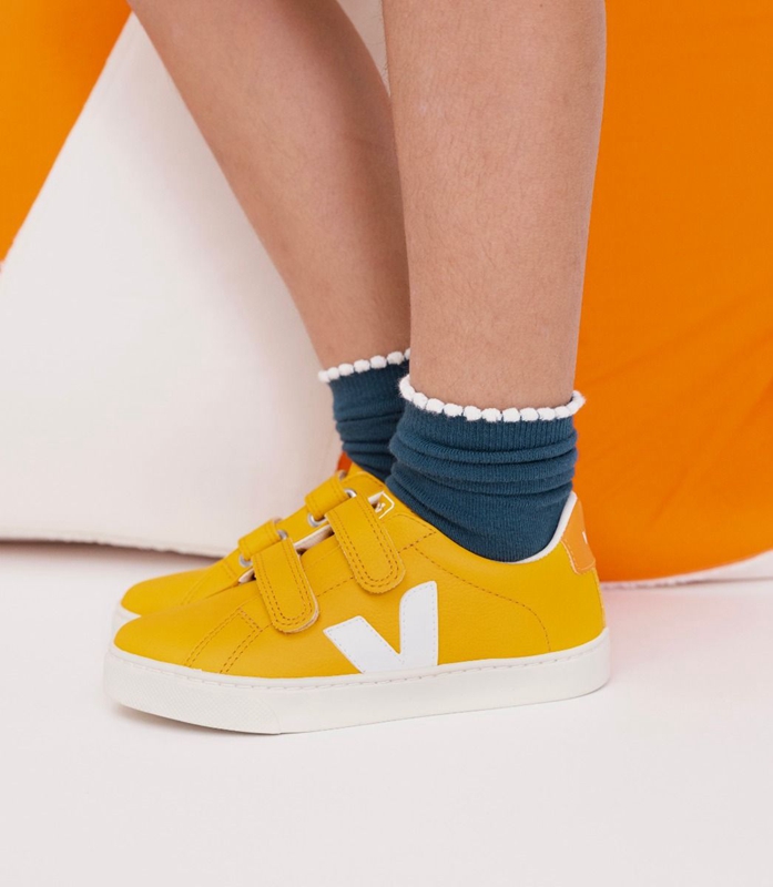 Orange Veja Leather Ouro Kids' Esplar | KIWFC-1702