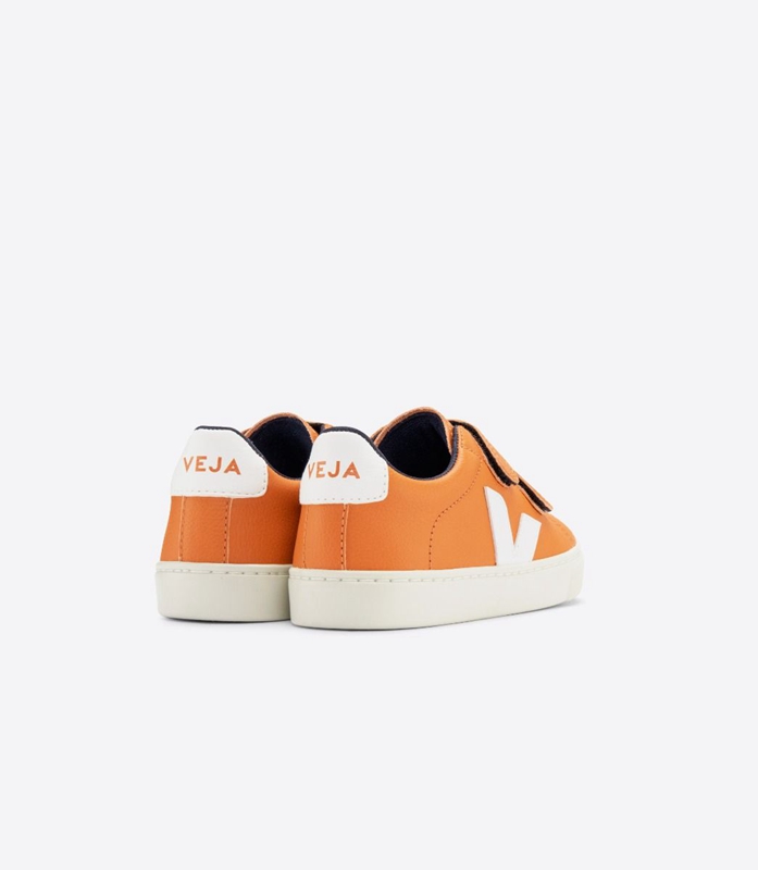 Orange Veja Leather Pumpkin Kids' Esplar | TUPKW-7610