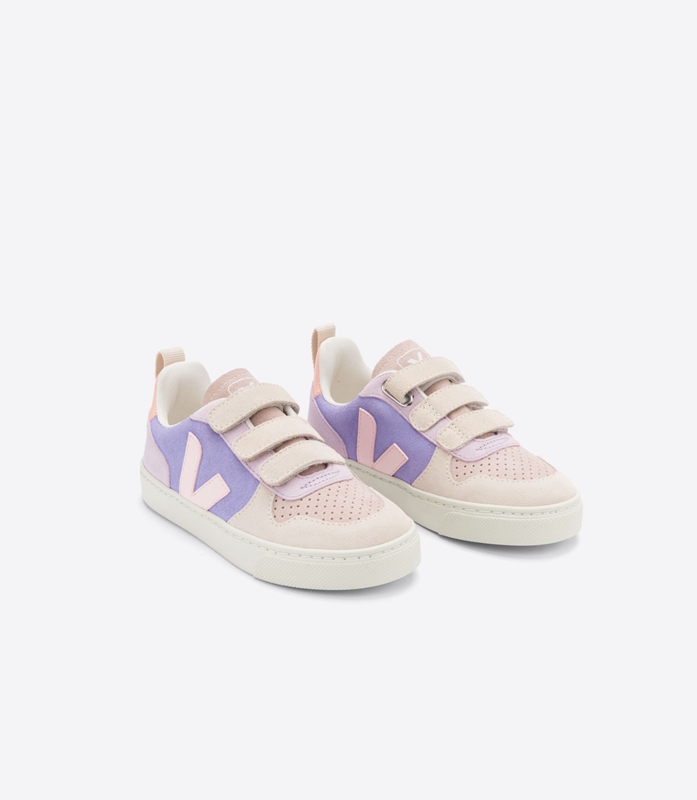 Purple Veja Suede Multico Lavande Kids' V-10 | ACISU-1720