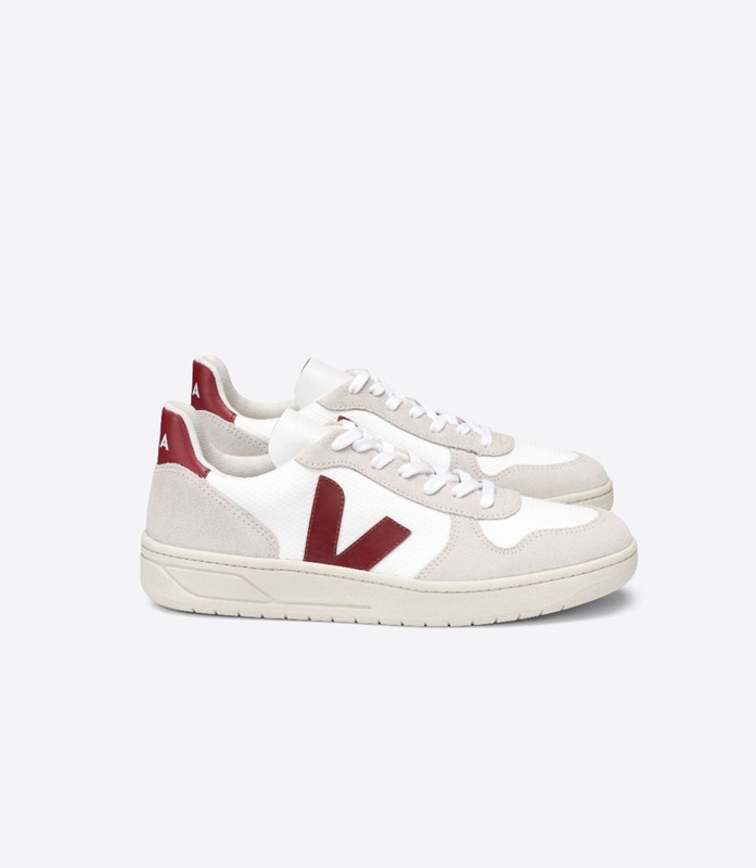 White Veja B-Mesh Natural Marsala Women\'s V-10 | EMPNH-8124