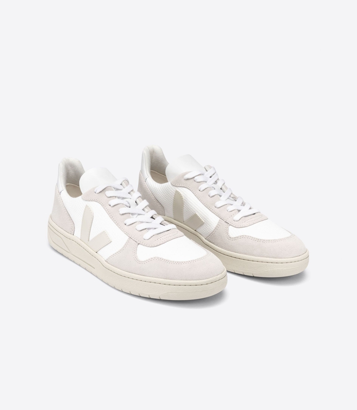 White Veja B-Mesh Natural Pierre Men's V-10 | NYFJO-8962