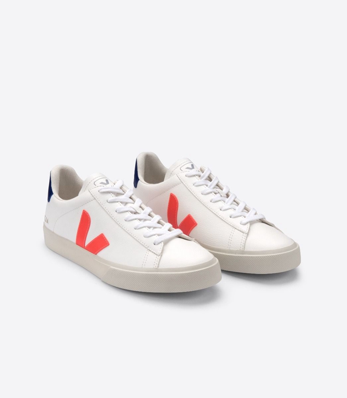 White Veja Chromefree Leather Fluo Men's Campo | YEHKM-2178