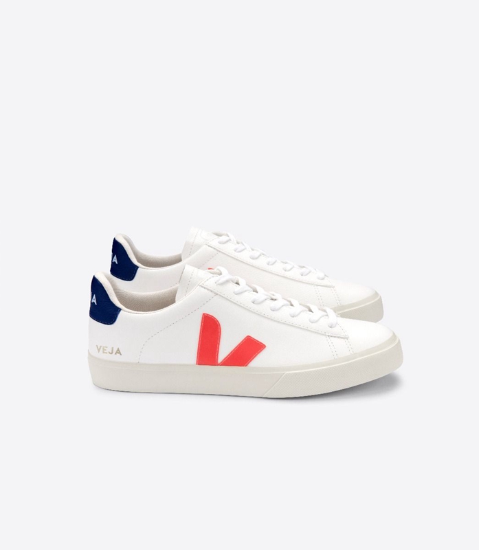 White Veja Chromefree Leather Fluo Men\'s Campo | YEHKM-2178