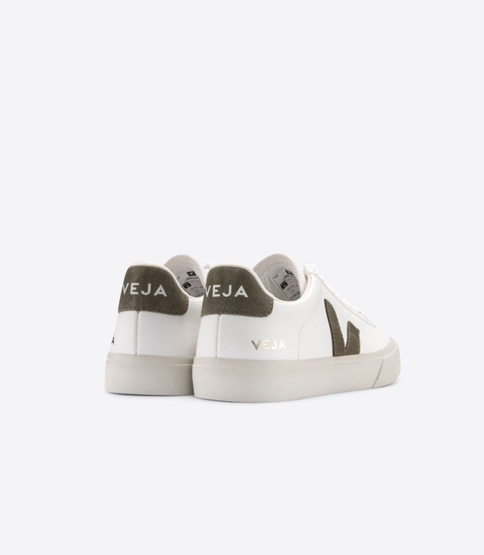 White Veja Chromefree Leather Kaki Men's Campo | XHNCJ-8034