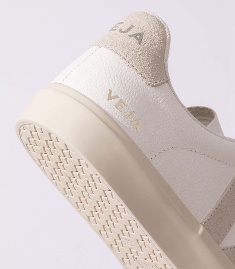 White Veja Chromefree Leather Natural Men's Campo | JXWGY-7695