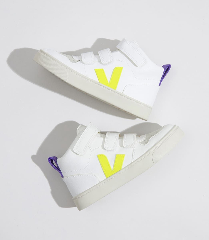 White Veja Cwl Jaune Fluo Purple Kids' V-10 | UFZIO-6359