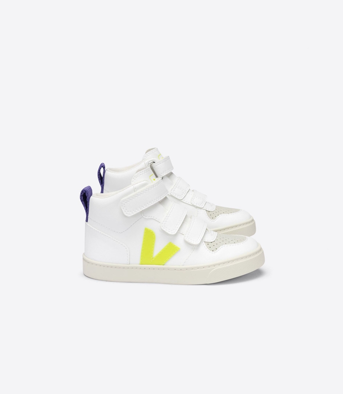 White Veja Cwl Jaune Fluo Purple Kids\' V-10 | UFZIO-6359