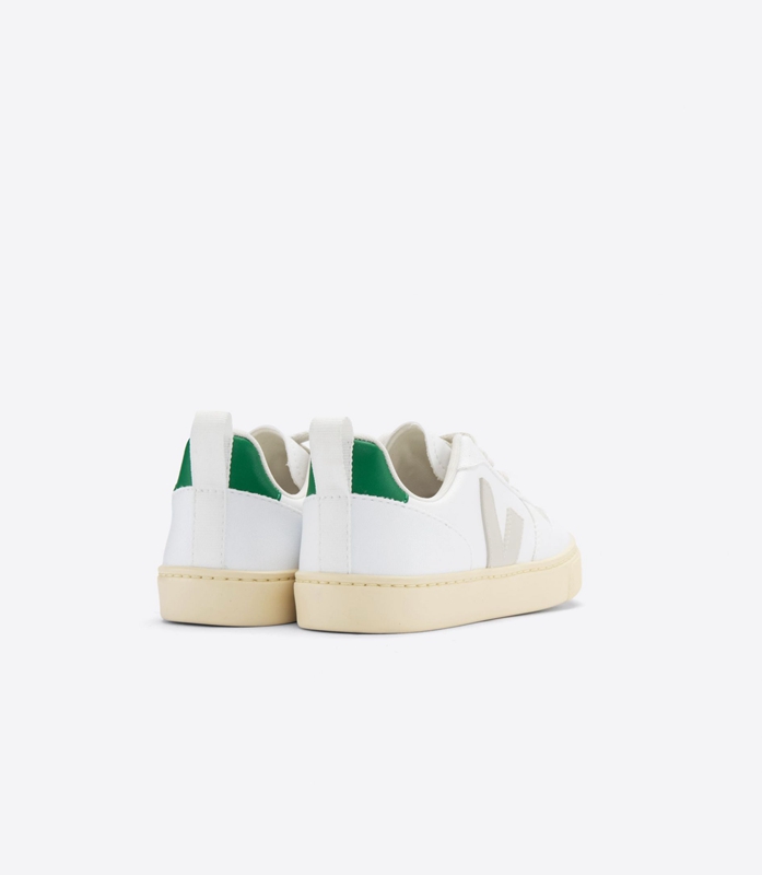 White Veja Cwl Pierre Emeraude Kids' V-10 | DZUYP-8743