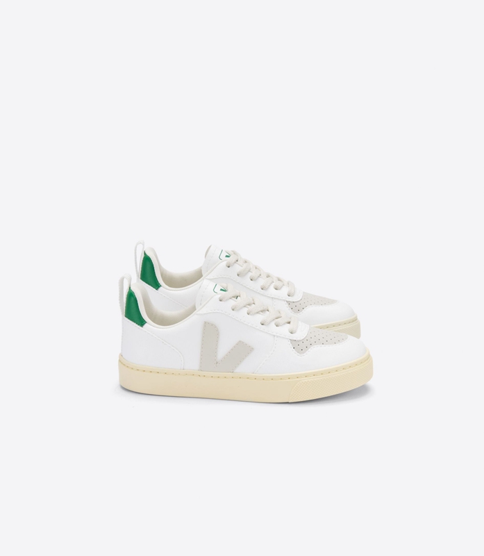 White Veja Cwl Pierre Emeraude Kids\' V-10 | DZUYP-8743