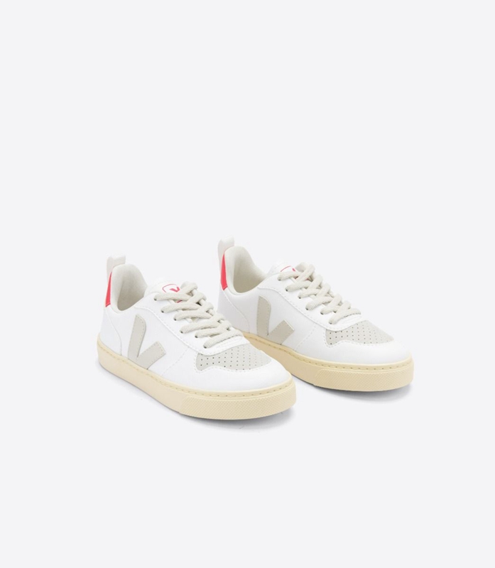 White Veja Cwl Pierre Rose Fluo Kids' V-10 | KBCXW-9163