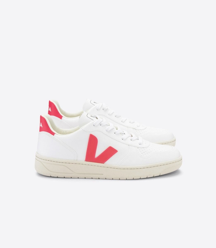 White Veja Cwl Rose Fluo Women\'s V-10 | WGJEK-2805