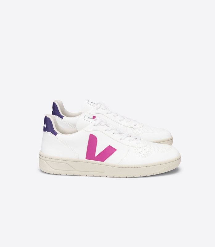 White Veja Cwl Ultraviolet Purple Women\'s V-10 | VGYSE-9587