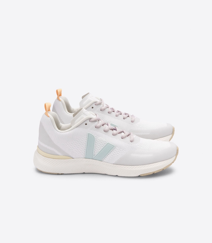 White Veja Engineered-Mesh Eggshell Menthol Women\'s Impala | NURTO-1452