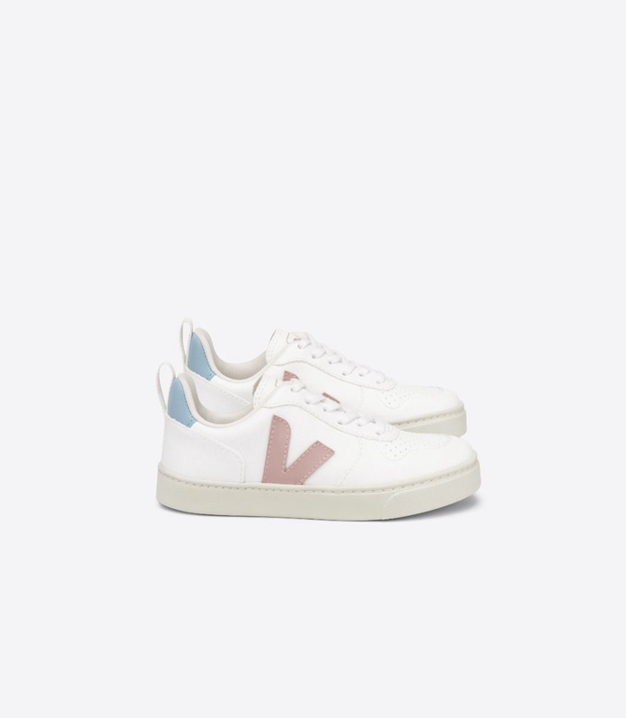 White Veja Laces Cwl Babe Blue Kids\' V-10 | EFODH-0619