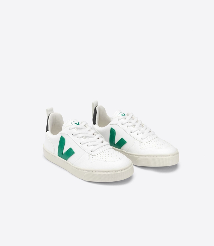 White Veja Laces Cwl Emeraude Kids' V-10 | BTMYD-7658