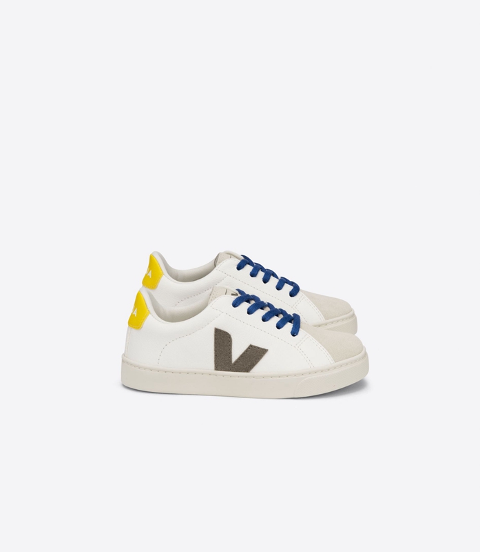 White Veja Laces Leather Moonrock Tonic Kids\' Esplar | DBLXP-3869