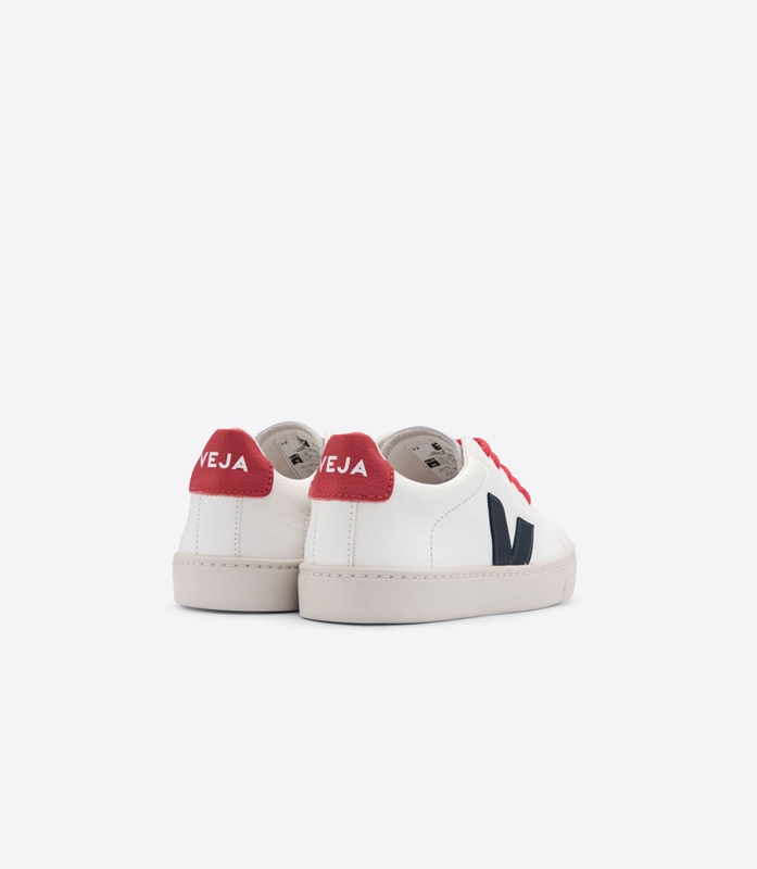 White Veja Laces Leather Nautico Pekin Kids' Esplar | FMHEL-9362