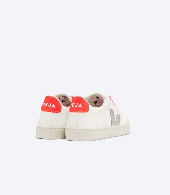 White Veja Laces Silver Fluo Kids' Esplar | THNQV-0376