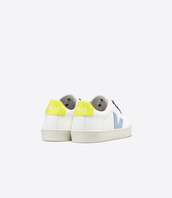 White Veja Laces Steel Jaune-Fluo Kids' Esplar | XCVRL-9425