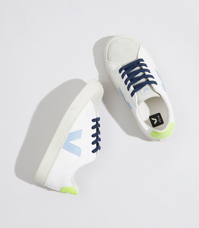 White Veja Laces Steel Jaune-Fluo Kids' Esplar | XCVRL-9425