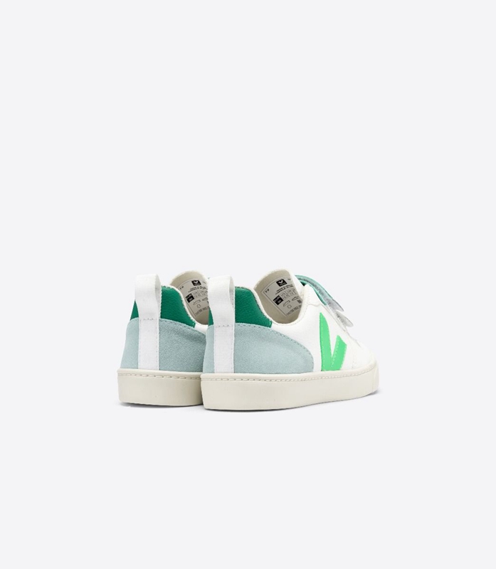 White Veja Leather Absinthe Multico Kids' V-10 | UHLOX-6217