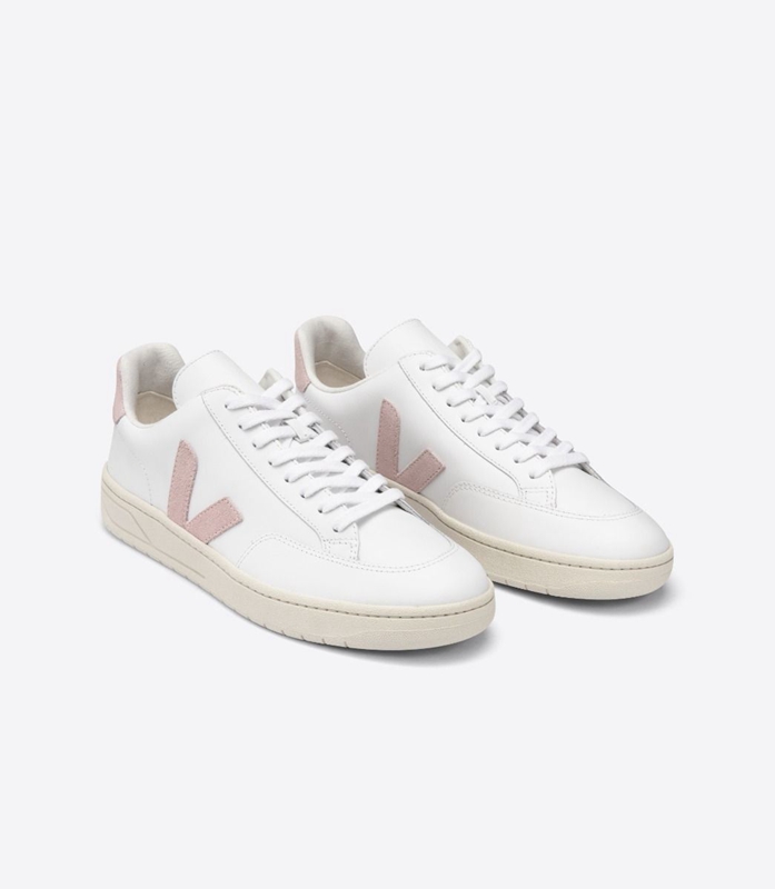 White Veja Leather Babe Women's V-12 | ADZBC-3097