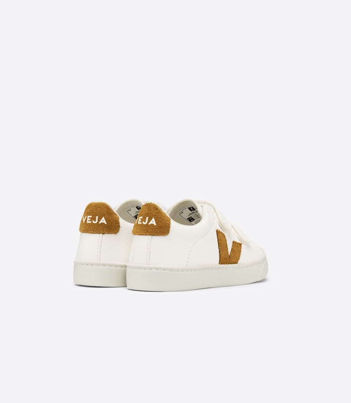 White Veja Leather Camel Kids' Esplar | LUEJO-6893