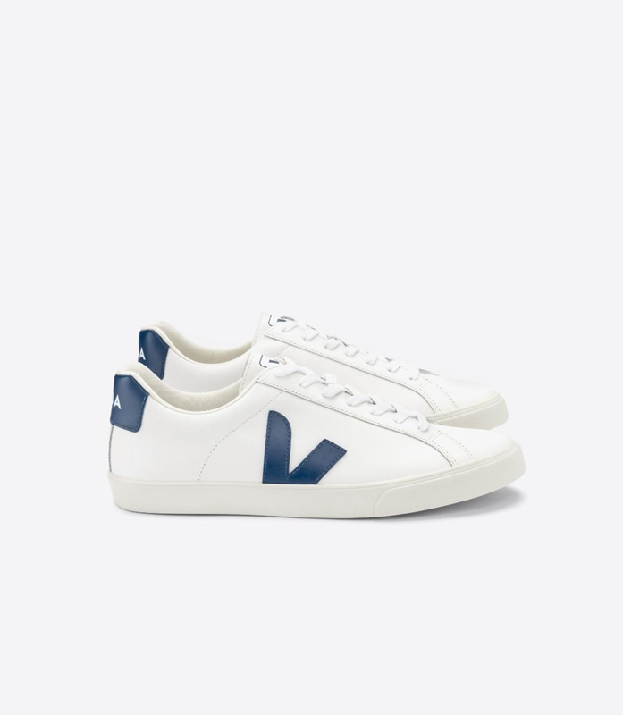 White Veja Leather Cobalt Men\'s Esplar | ERDHM-9207