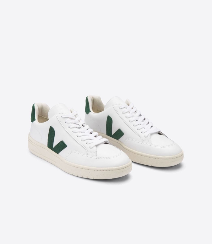 White Veja Leather Cyprus Men's V-12 | SYPCE-0795