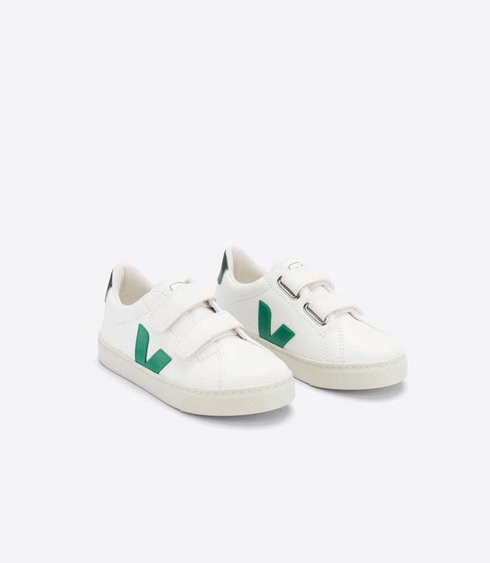 White Veja Leather Emeraude Cyprus Kids' Esplar | FOEGS-7463